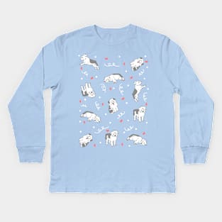 Old English Sheepdog Puppies Kids Long Sleeve T-Shirt